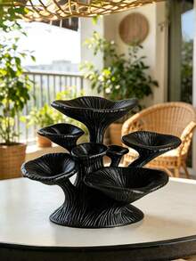 1 pieza Estante con ganchos creativos en forma de hongo, soporte para joyas, organizador artístico para dormitorio, oficina, sala de estar, regalo para San Valentín, Día de la Madre, Día del Padre, boda y hogar - Negro - Ver 5