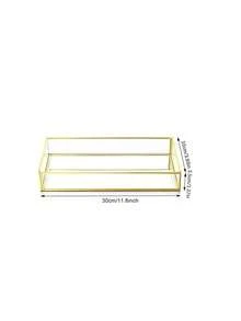 Luxury Gold Octagon Mirror Glass Vanity Tray For Cosmetic Perfume Storage, Retro Hex Embossed Glass Coasters With Golden Brass Edging, Anti-Slip Dining Table Trinket Mats. - gold - View 12
