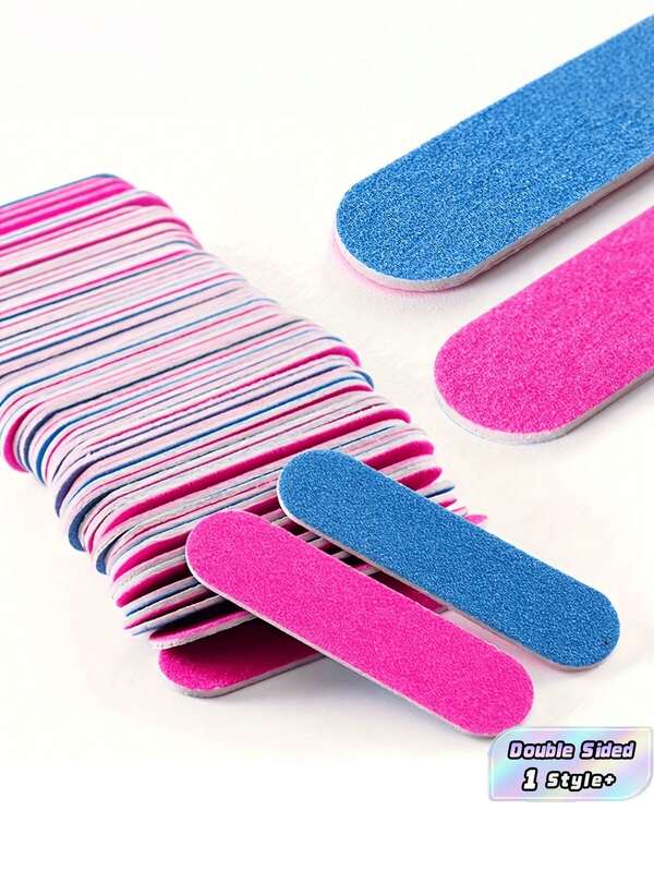 50 100PCS Mini Double Sided Emery Nail File Washable Reusable Durable Manicure Pedicure Tool For Natural And Acrylic Nails Home Salon Use And Toenail Foot Grooming