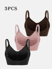 SHEIN 女款 2026 熱銷時尚舒適極簡純色高 CP 值高品質無縫孕婦哺乳內衣 3 件組 - 彩色 - 查看 2