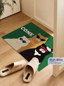 Cute Cat Funny Door Mat Outdoor Indoor Welcome Mats Front Doormat Non Slip Entrance Rugs For Front Door Inside Outside Entry Patio Back To School Bathroom Kitchen Decor - Multicolor - View 1