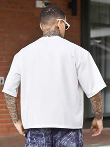 Devon Thys 男士街头风格圆领宽松短袖T恤 - 白色 - 查看 5