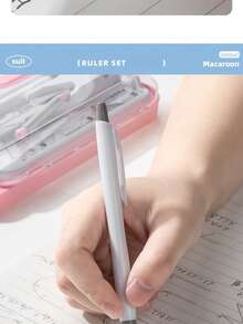 Juego de Compás y Regla – Herramientas de Estudio Esenciales para Estudiantes de Secundaria, Kit Especializado de Dibujo Matemático para Niños de Escuela Primaria. - Multicolor - Ver 4