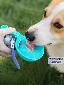1PC Portable Mini Pet Water Bottle Spherical Foldable Anti-Backflow Design For Outdoor Travel Hiking Dog Walking Camping Car Mount Leak-Proof Pet Water Feeder - Multicolor - View 1
