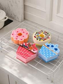 Zazumi 4Pcs/8Pcs Donut Shaped Dish Washing Sponge, Soft Porous Foam With Round Ring Silhouette, Rich Foam Generating, Water Absorbent And Fast Drying Surface Cleaner, Kitchen Scrub Pad For Tableware Pot Pan Daily Cleaning Tasks - multicolor - View 7