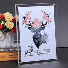 Acrylic Photo Frame 5"/6"/7"/8/ 10"/ A4Certificate Camp Poster Display Stand Rectangle PaperFrame Desktop Decor Gifts Birthday Graduation - transparent - View 6