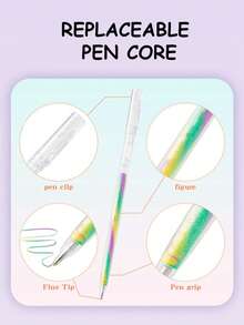 Colorful Paint Spiral Ballpoint Pens Random Color Styles, Gradient Color Hand Account Books, Dreamy Graffiti Rainbow Pens, Multi-Color In One Stroke, High-Beauty Creative Student Stationery Ballpoint Pens - Multicolor - View 3