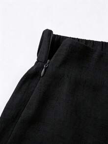 SHEIN Franclia Summer New Linen Casual Versatile Culottes - Black - View 3