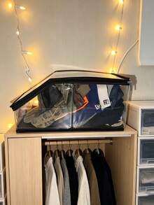 1PC 12 Cap Stackable Clear Plastic Baseball Hat Organizer Display Box With Cardboard Insert Dustproof Closet Storage For Men Dad Fathers Day Christmas Birthday Gift Home Organization Must Haves - transparent - View 5