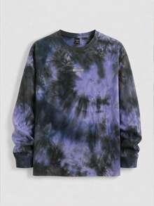 NEON BLANC Men's Purple And Black Crew Neck Casual Goth Daily Wear T-Shirt Halloween Rave Concert Autumn - Multicolor - View 4
