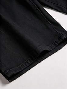 Manfinity Hypemode Men's Plus Size Denim Skinny Shorts - Black - View 3