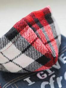 PETSIN 1件寵物外套，刺繡字母款，適合貓狗穿著的藍色休閒服，適用於早秋天氣散步穿著 - 藍色 - 查看 8