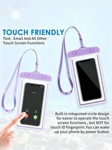 1pc Universal Waterproof Phone Pouch, Waterproof Phone Case, Compatible With IPhone 14/13/12/11 Pro Max/XS Plus, Fits Galaxy S22/S23 (Up To 7.0 Inches), 3D Dry Phone Bag - Purple - View 5
