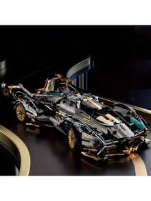 1690-Piece Black Sports Car Building Set - An Easy-To-Assemble Collectible Model, Perfect For Christmas, Halloween, And Birthday Gifts. - Color - View 5