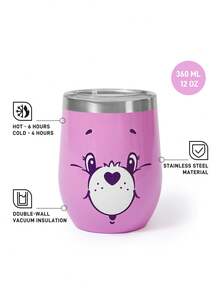 SHEIN X Care Bears 360ml/12oz 不鏽鋼防漏蓋隨行杯，適用熱飲/冷飲，適配大多數杯架，送禮首選 - 紫色 - 查看 3