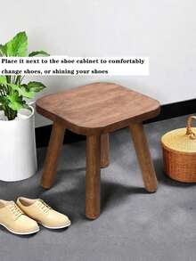1PC Wood Medieval MultiFunctional ShoeStool StepStool FlowerPotHolder RoundSideTable SpaceSaving EasyClean Rustic NaturalColor PlantStand Indoor LivingRoom Balcony Office Study Christmas NewYear Gift MustHave - Multicolor - View 7