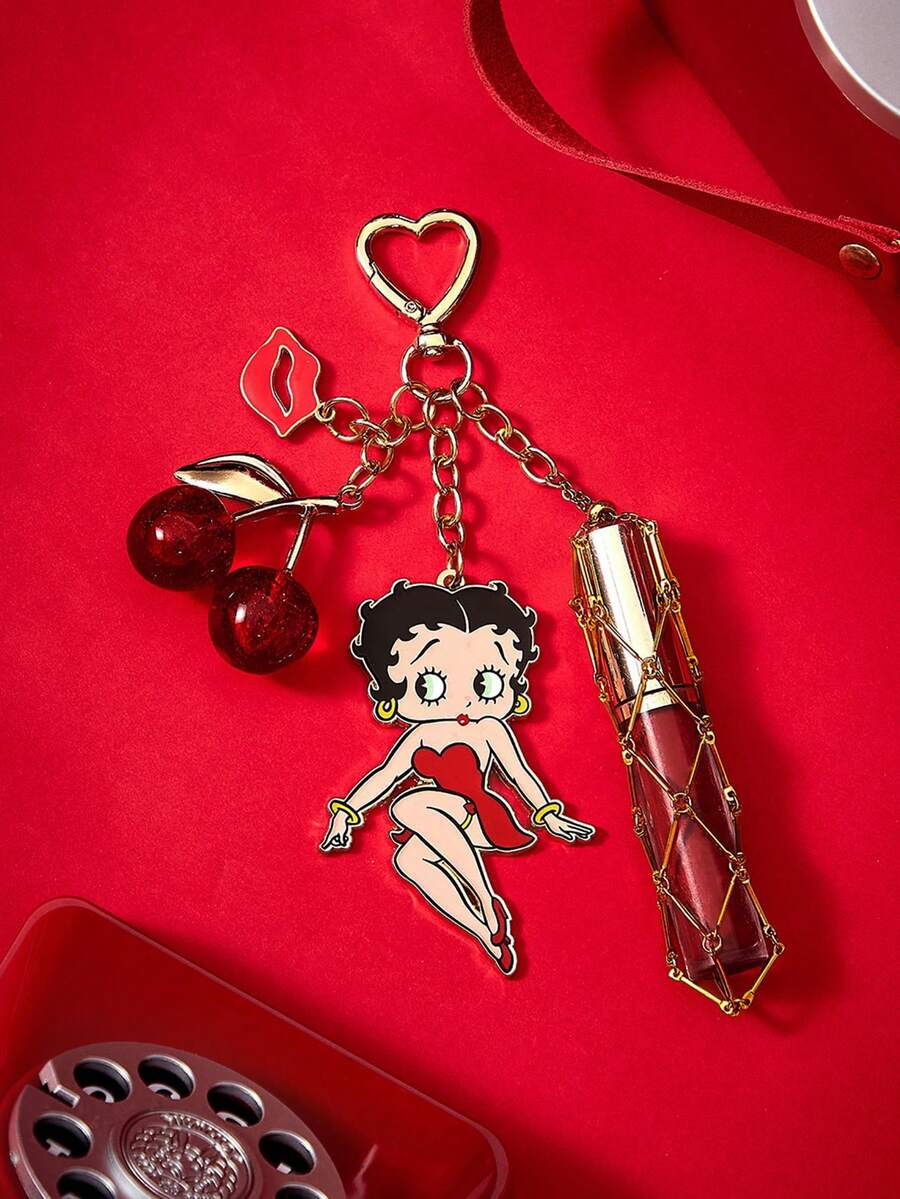 Betty Boop X Joivida Keychain, Bag Decoration, Bag Hanger Chain - Red - View 1