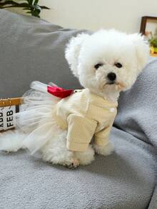 PETSIN 1pc Pet Princess Style Dress, Cat And Dog Clothing, Bow Decoration For Small Dog Clothing - Multicolor - View 14