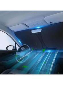 Portable Universal Car Windscreen Sunshade – Interior Heat-Insulating Windscreen Cover, Summer Car Windscreen Sunshade, UV-Protective And Heat-Insulating Sunshade - Car Sunshade - View 2