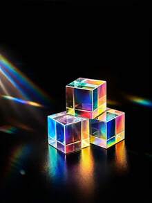 1 buah Prisma Kristal Buatan Berwarna, Kubus X Kaca Optik, Dispersi Kombinasi RGB, Hadiah Edukatif, Cocok untuk Usia 14 Tahun ke Atas, Warna Campuran, Bahan Kaca, Prisma Unik - Kristal Kubus Rubik - View 6
