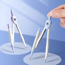 Bộ dụng cụ hình học học sinh 7 món bền bỉ, gồm compa, thước đo độ và thước êke, hộp đựng cầm tay cho trẻ em và thanh thiếu niên, phù hợp cho thi cử ở trường - Nhiều màu - Xem 2