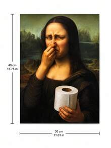 Joivida 1pc Funny Mona Lisa Parody Canvas Wall Art, Unframed Classic Portrait Print Poster, Quirky Modern Decorative Painting For Living Room, Bedroom, Dorm, Office, Cafe, Apartment Home Decor & Gift - multicolor - View 16