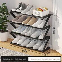 1pc 4-Tier Z-Shaped Plastic Shoe Rack, Freestanding Large Capacity Multi-Functional Storage Organizer, Tool-Free Easy Assembly, Stackable & Space Saving. Holds Shoes, Boots, Sundries; Perfect For Hallway, Wardrobe, Living Room, Bedroom & Dorm - Multicolor - View 8