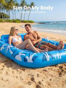 1pc Inflatable Pool Lounge Chair Sunbathing Float Bed With Spray Water Function Extra Large Adult Pool Float With Pillow Auto Spray Cooling 6 In 1 Air Mattress Raft For Pool Party Gift - Multicolor - View 7