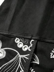 Rometta Große Größen elegantes Vintage Lässig Kleid mit Cut Out Stoff und Spaghettiträgern für den Sommer, geeignet für den täglichen Gebrauch, Dates, Treffen, Urlaub und andere Anlässe - Schwarz - Übersicht 6