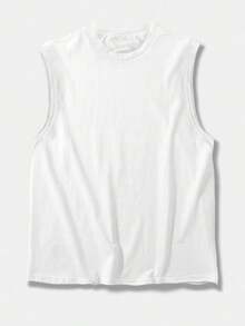 Manfinity Homme Camiseta de tirantes lisa para hombre, vacaciones - Blanco - Ver 3