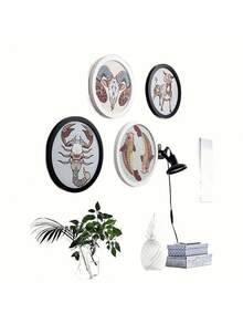 1PC Round Wooden Scandinavian Style Wall Mounted Handmade Decorative Picture Photo Frame For Home Office Wall Art Display Valentine Easter Mother Day Birthday Graduation Gift - multicolor - View 9