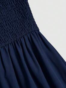 Women Long Dresses - Navy Blue - View 3