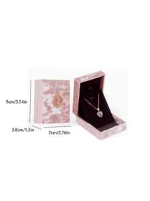 Zazumi 1pc Crushed Velvet Long Necklace Bracelet Gift Box, Soft Black Lining Jewelry Organizer Case, Premium Decorative Jewelry Packaging Box For Valentines Day, Birthday, Engagement, Wedding Gift - multicolor - View 11