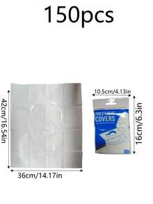50/150 Piece Toilet Seat Cover - Portable Toilet Seat Paper Cover, Disposable, Suitable For Bathrooms, Travel, Camping, Hotels And Other Places. - Multicolour - View 11