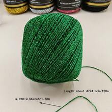 1pc 1.5mm Shiny Gold/Silver Hollow Yarn, Pure Silk Yarn For DIY Crochet, Handmade Crafts, Bags, Dolls, Hats - multicolor - View 3