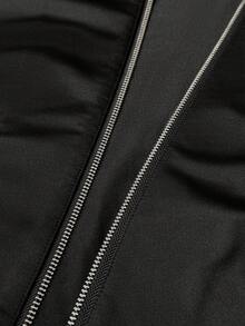 Sunspun 2pcs Sexy Black Animal Ear Cat Ear Hoodie & Striped Sweatshirt Jacket With Striped Cute Decor Half Skirt, Sexy Holiday Elegant Suitable For Festival Commute Outing Date Party Dark Punk Y2K Beach Outfit 2-Piece Set - Black and White - View 7