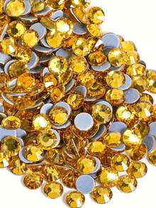 1446PCS High Quality Shiny Golden Yellow Glass Flat Back Crystal Rhinestones Iron On Hotfix Stones For DIY Clothing Decoration Crafts Sewing Party Wedding Embellishments Accessories - multicolor - View 3