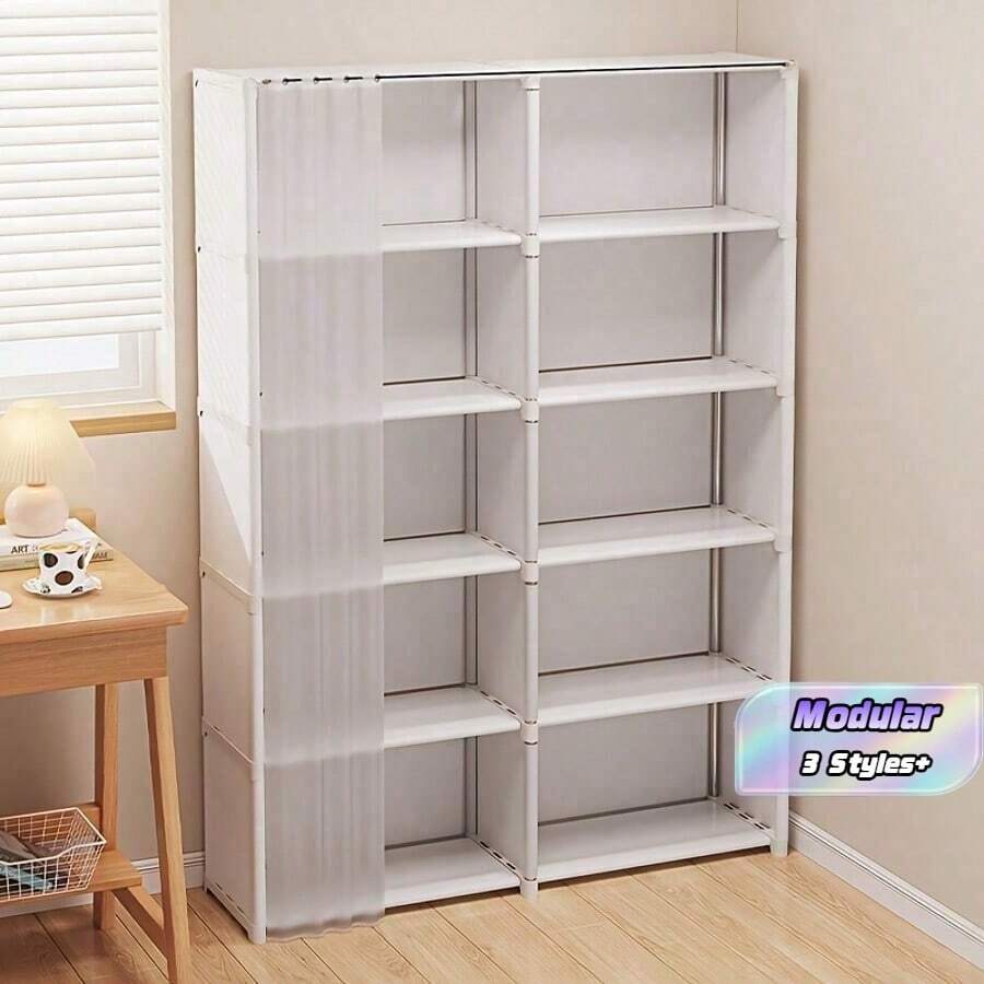 Multifunctional Easy-Install Minimalist Storage Cabinet, Dust-Proof Bookshelf, Ideal For Office, Classroom, Living Room, Bedroom, Dorm - Multicolor - View 1