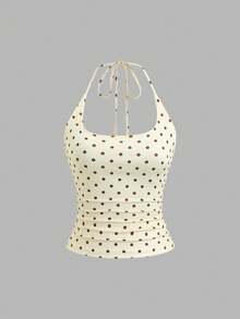 Sweetra Women's Spring/Summer Slimming Sexy Y2K Halter Neck Elegant Backless White Beige Chocolate Brown 3 Pieces Set Top Vacation - Multicolor - View 4