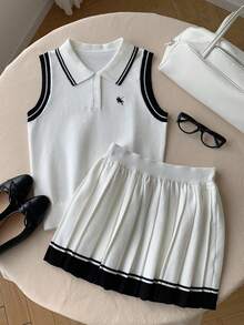 Comfortcana Fall Winter 2026/Summer/Casual/Y2k Clothes/Cute Top/Halloween/Festival Outfits/School/Polka Dot/Whit - Black and White - View 3