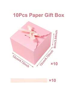 10 Elegant Bow Gift Boxes, Birthday Party Gift Boxes, Wedding Gift Boxes, Bridal Shower Wedding Guest Gifts, Theme Party Desktop Decoration, Holiday Home Party Kitchen Packaging Supplies, Birthday Gifts, Graduation Ceremony - multicolor - View 13