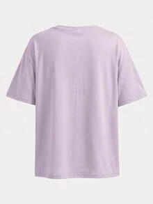 Girlism 青少年女孩 T-Shirt 套裝 2件/組 春夏新款 純色套裝 2件短袖 + 2件百慕達短褲套裝，4件裝，休閒時尚街頭風 寬鬆 T-Shirt + 緊身單車短褲套裝 - 彩色 - 查看 6