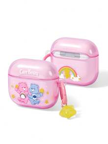 SHEIN X Care Bears 卡通圖案防摔保護藍牙耳機保護套附吊飾，適用於 iPod - 彩色 - 查看 2