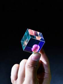 1 buah Prisma Kristal Buatan Berwarna, Kubus X Kaca Optik, Dispersi Kombinasi RGB, Hadiah Edukatif, Cocok untuk Usia 14 Tahun ke Atas, Warna Campuran, Bahan Kaca, Prisma Unik - Kristal Kubus Rubik - View 5
