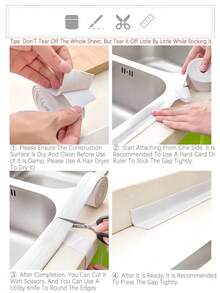 1 Gulungan Pita Perekat Tahan Air, Pita Segel Anti Jamur, Pita Dekoratif untuk Celah Sudut Sambungan Ubin Dapur dan Kamar Mandi - Beraneka warna - View 3