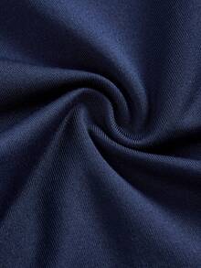 Celana Panjang Kasual Serbaguna untuk Remaja Perempuan, Cocok untuk Sehari-hari, di Rumah, Kebugaran, Olahraga, Yoga, dengan Motif Cetak dan Pinggang Terlipat - Navy Blue - View 3