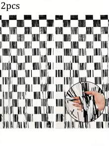 1 Or 2 Pieces Set Of Racing-Themed Metal Wire Curtains, Black-And-White Checkered Fringed Curtains, Racing-Themed Birthday Party Decorative Curtains, "Start The Race" Party Backdrop, Indoor/Outdoor Party Backdrop Decorations, And Photo Props - View 8