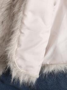 SHEIN 青少年女孩秋冬新款卡其色人造毛短夾克外套，適合派對、街頭穿搭 - 卡其色 - 查看 8