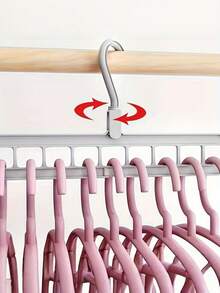 3PCS Heavy Duty Plastic 9 Holes Foldable Hangers Space Saving Non Slip Anti Scratch 360 Rotating Hook Lightweight Durable Closet Organizer For Room Wardrobe Dorm Home Storage Stackable Portable Travel Essential Multipurpose Sturdy Grey Hangers - Multicolor - View 7