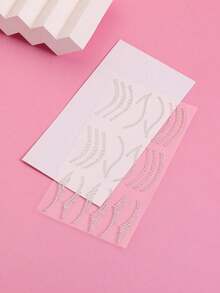 1PC Self Adhesive Glitter Sparkle Shimmer Shiny Colorful Eyeliner Style Face Body Art Temporary Tattoo Stickers Decals For Music Festival Retro Vintage Halloween Masquerade Party Carnival Costume Eye Corner Decoration Accessory - White - View 6